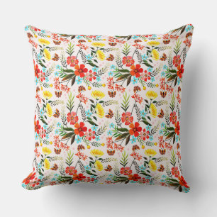 Colorful Hand Draw Flowers Seamless Pattern-4 Cushion