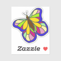 Colorful Hand-Drawn Butterfly Blue