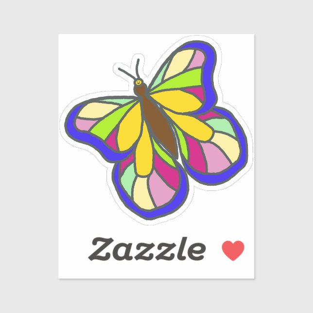 Colorful Hand-Drawn Butterfly Blue (Sheet)