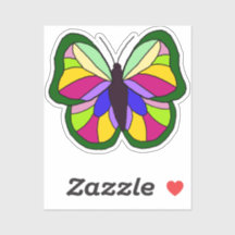 Colorful Hand-Drawn Butterfly Olive Green