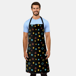 Colorful hand-drawn dots and circle pattern apron