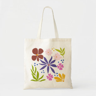Colorful Hand-Drawn Floral Clipart  Tote Bag