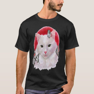 Colorful Hand Painted Kitty Cat Portrait With Butt T-Shirt