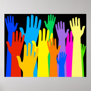 Colorful Hands Poster
