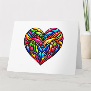 Colorful Hands Unity Heart - Inclusivity Art Card