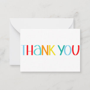 Colorful Handwritten Thank You Card