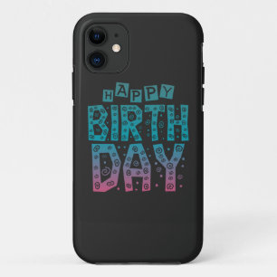 colorful happy birthday for all iPhone 11 case