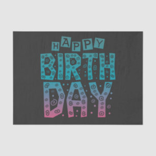 colorful happy birthday for all tissue paper