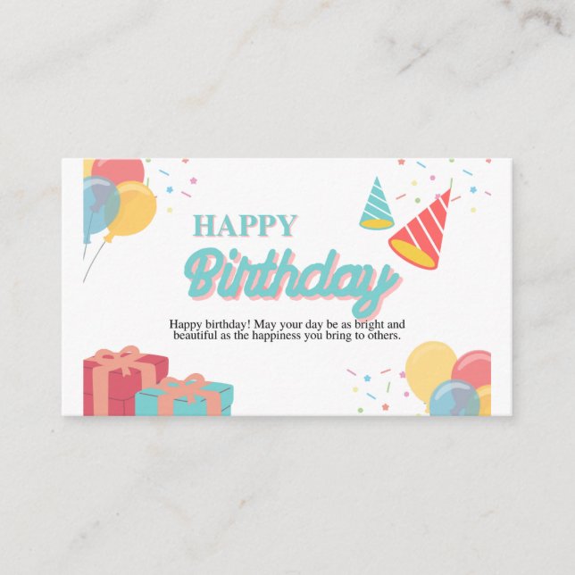 Colorful Happy Birthday Greeting Card  (Front)