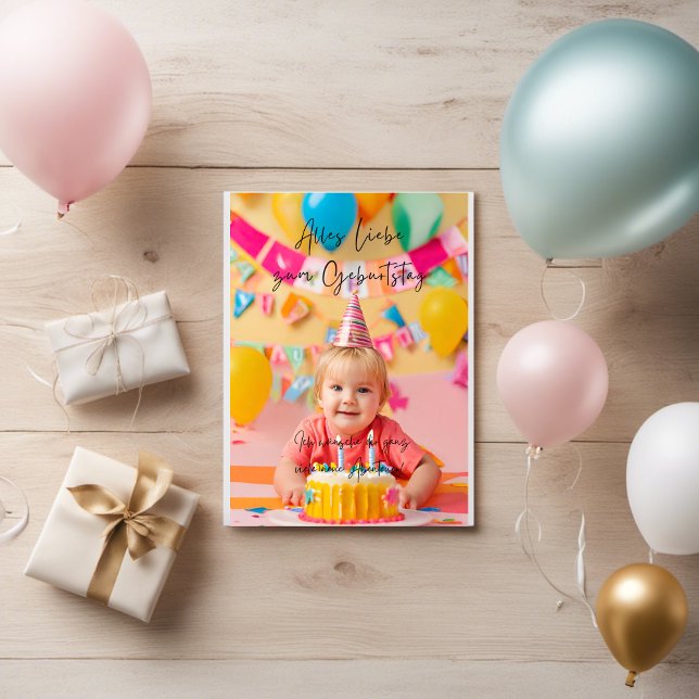 Colorful Happy Birthday 🍀 Postcard (Happy Birthday Kindergeburtstag)