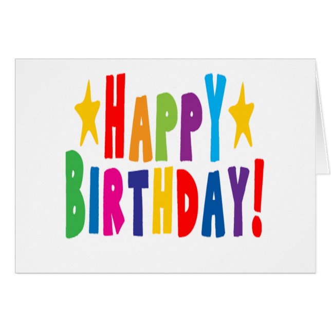 Colorful Happy Birthday Text (Front Horizontal)