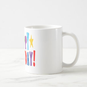Colorful Happy Birthday Text Coffee Mug