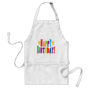 Colorful Happy Birthday Text Standard Apron
