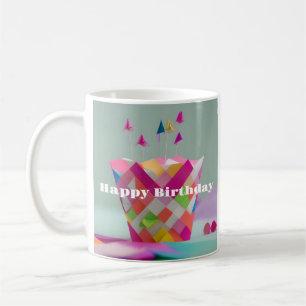 Colorful Happy Birthday Whimsy Cake Mug