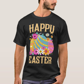 Colorful Happy Easter Eggs & Cute Daisies For Egg T-Shirt