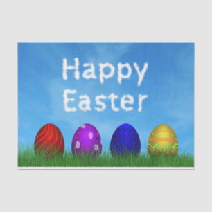 Colorful Happy Easter Eggs Tissue Paper
