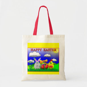 Colorful Happy Easter Tote Bag