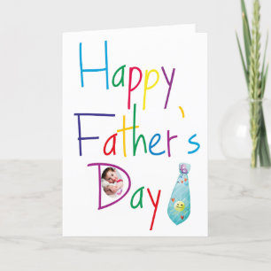 Colorful Happy Father's Day Photo Card