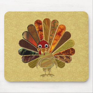 Colorful Happy Thanksgiving Turkey Mouse Mat