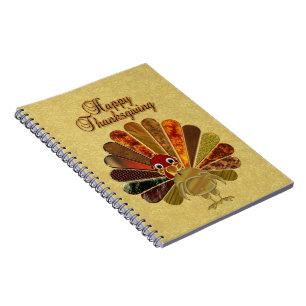Colorful Happy Thanksgiving Turkey Notebook
