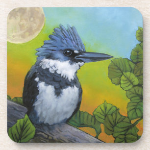 Colorful Hard plastic coaster Kingfisher for Drink