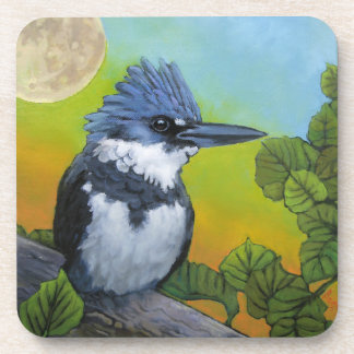 Colorful Hard plastic coaster Kingfisher for Drink