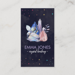 Colorful Healing Crystals Cluster Business Card