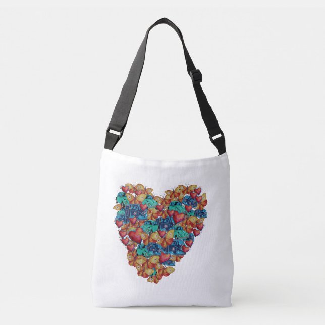 Colorful Heart Art Body Bag , Valentine (Front)