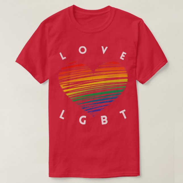 Colorful Heart Love LGBT T-Shirt (Design Front)