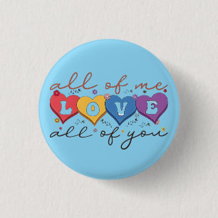 Colorful Heart Love Quote 3 Cm Round Badge