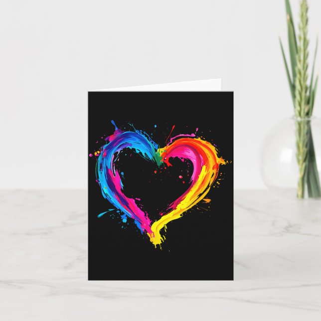 Colorful Heart Love Valentines Day  Card (Front)