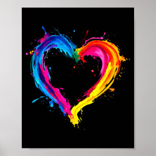 Colorful Heart Love Valentines Day Poster