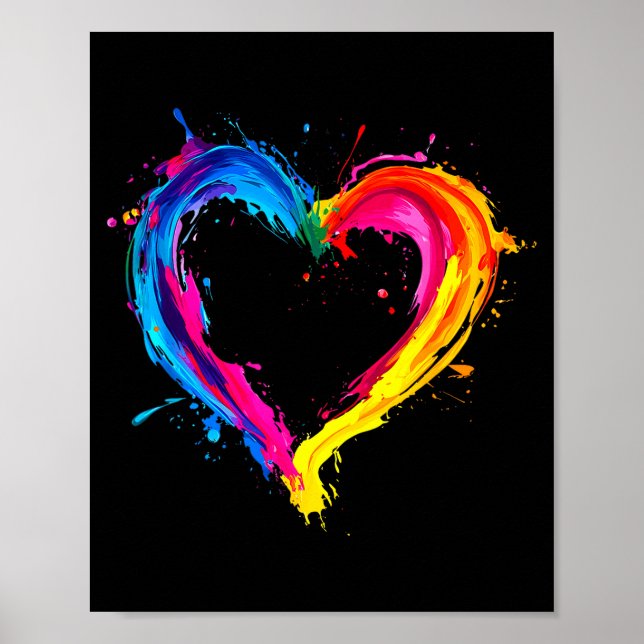 Colorful Heart Love Valentines Day  Poster (Front)