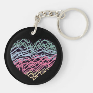 Colorful Heart Motif Key Ring