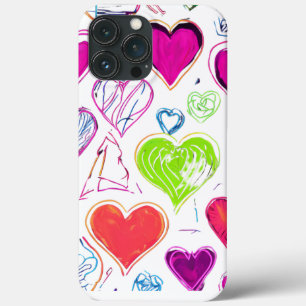 Colorful Heart Pattern iPhone 13 Pro Max Case