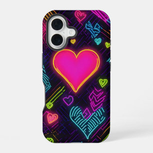 Colorful Heart Pattern iPhone 16 Case