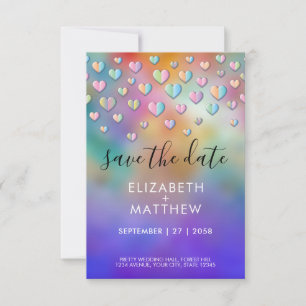 Colorful Heart Speckles Design Invitation