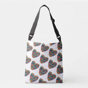 Colorful hearts  All-Over-Print Cross Body Bag