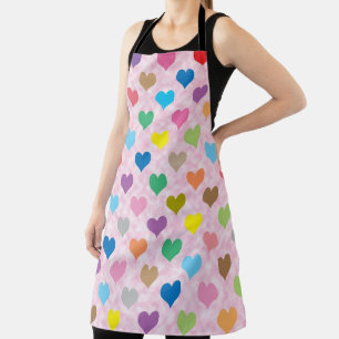 Colorful hearts apron