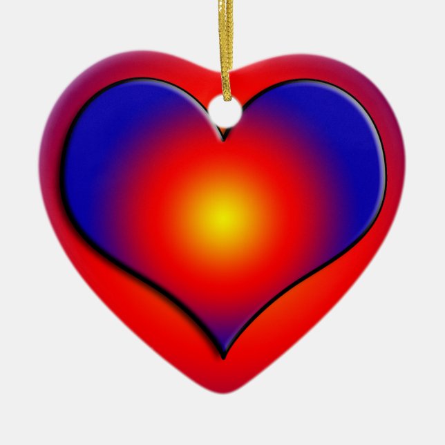 COLORFUL HEARTS CERAMIC TREE DECORATION (Front)