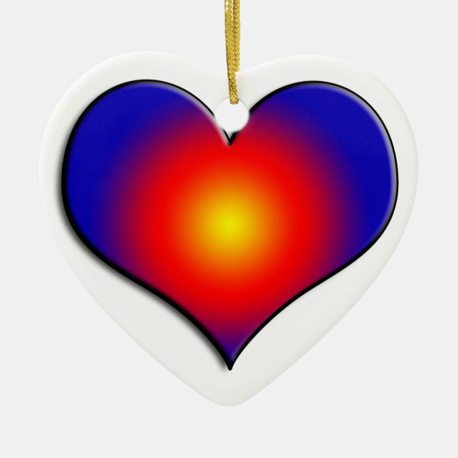 COLORFUL HEARTS CERAMIC TREE DECORATION (Front)