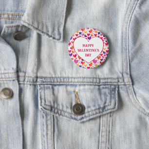 Colorful Hearts Classroom Valentine's Day   6 Cm Round Badge