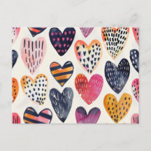Colorful Hearts Love Handmade Pattern