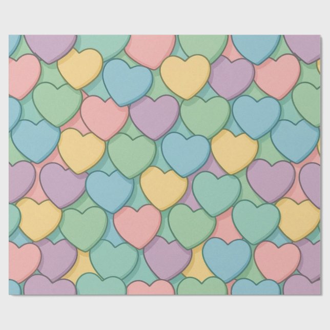 Colorful hearts patterned Wrapping Paper (Flat)