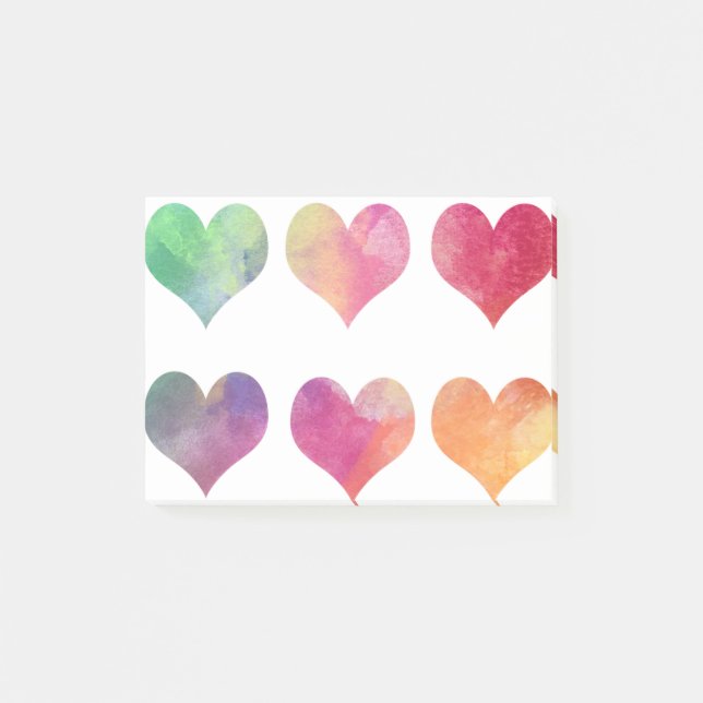 Colorful Hearts Post-it Notes (Front)