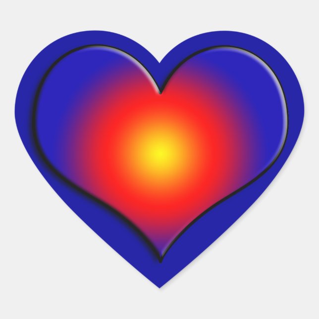 COLORFUL HEARTS, red blue orange Heart Sticker (Front)