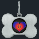 COLORFUL HEARTS, red blue orange Pet Tag<br><div class="desc">Colourful and vibrant hearts for dogs</div>