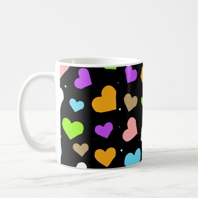 Colorful Hearts Seamless Pattern   Coffee Mug (Left)