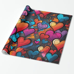 Colorful Hearts Wrapping Paper