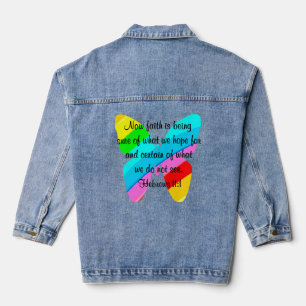 COLORFUL HEBREWS 11:1 BUTTERFLY DESIGN TODDLER T-S DENIM JACKET